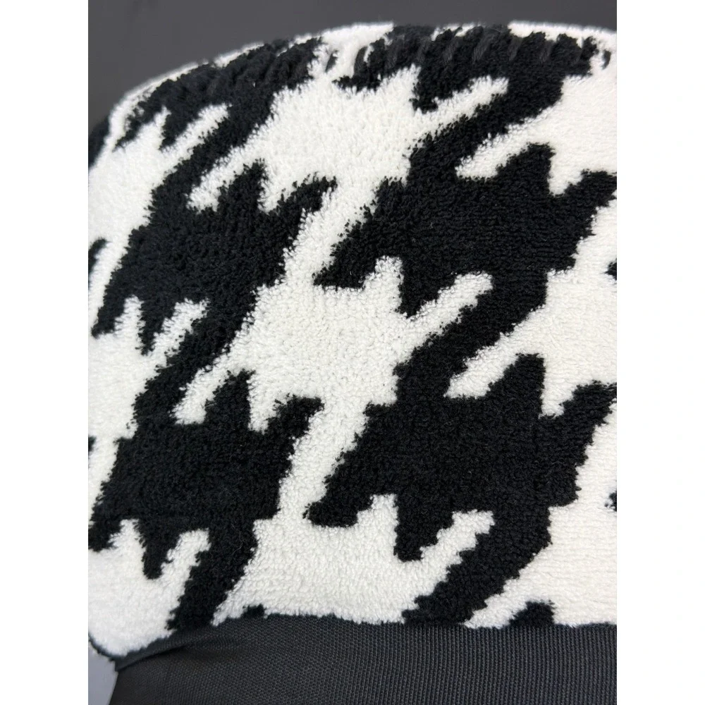 Sonoma Houndstooth Sherpa Printed Plush Throw Black and White 50